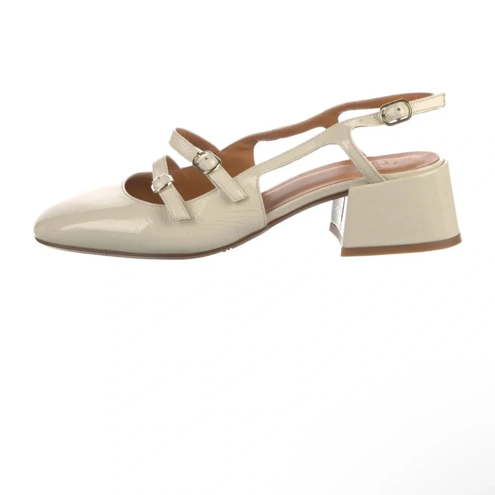 Sezane Paula Babies Shoes Cream Patent leather size 38 7.5 - Picture 1 of 12
